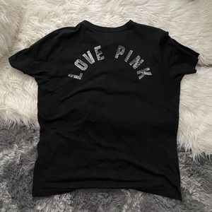 PINK lace tie down neck shirt